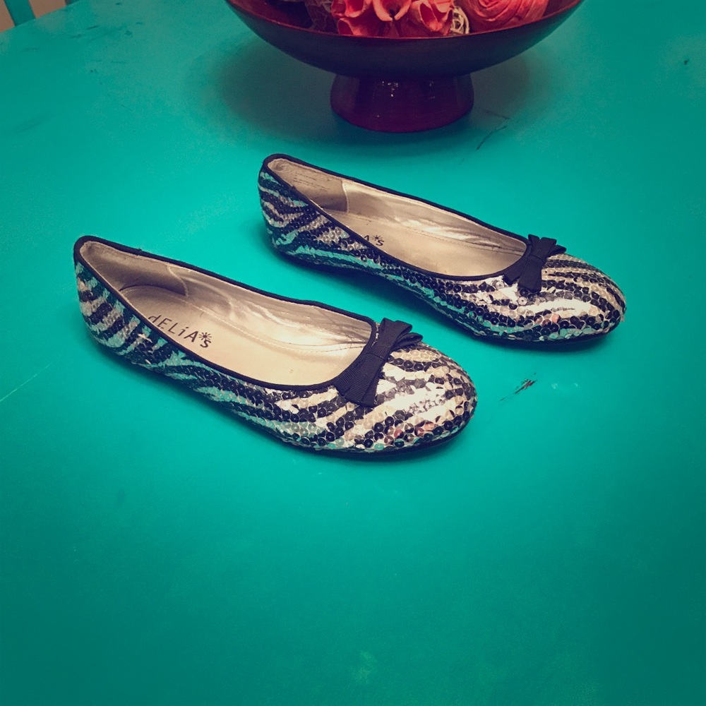 Sequined ballet flats