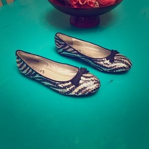 Sequined ballet flats