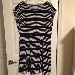 Blue and White Striped Dress