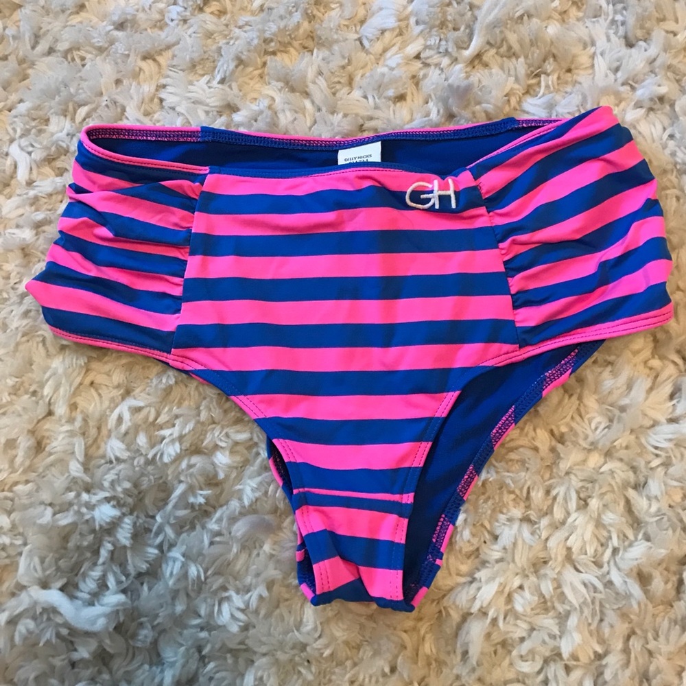 Gilly Hicks Swim Pink and Blue Bottoms