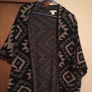 Bar III Aztec shirt sleeve cardigan sweater