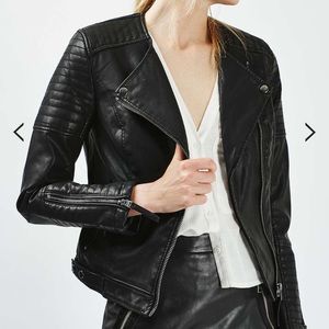 Quilted Faux leather topshop jacket NWT