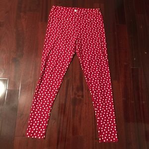 Tc red and white polka dot leggings