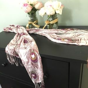 Peacock Pattern Sheer Scarf