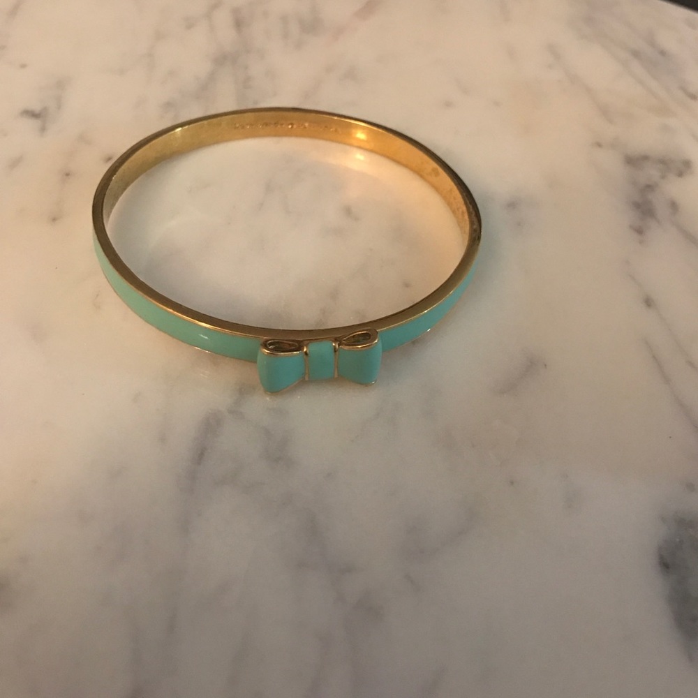 Gold and teal Kate Spade bow bracelet