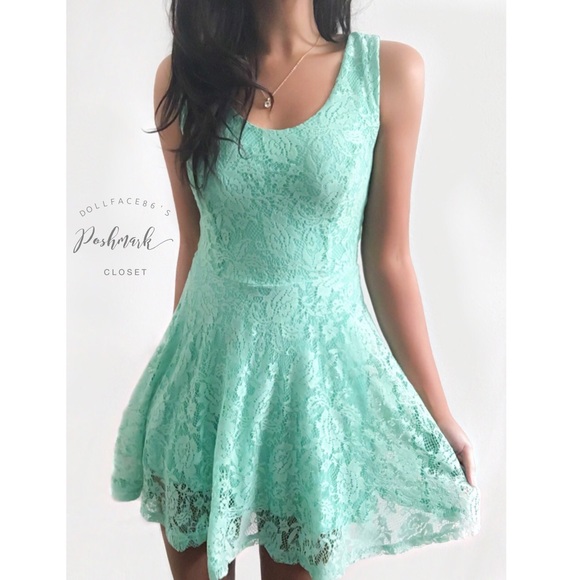 robin K Dresses & Skirts - Dark Mint Lace Sundress