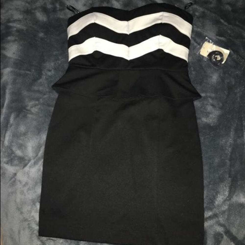 White and black dress