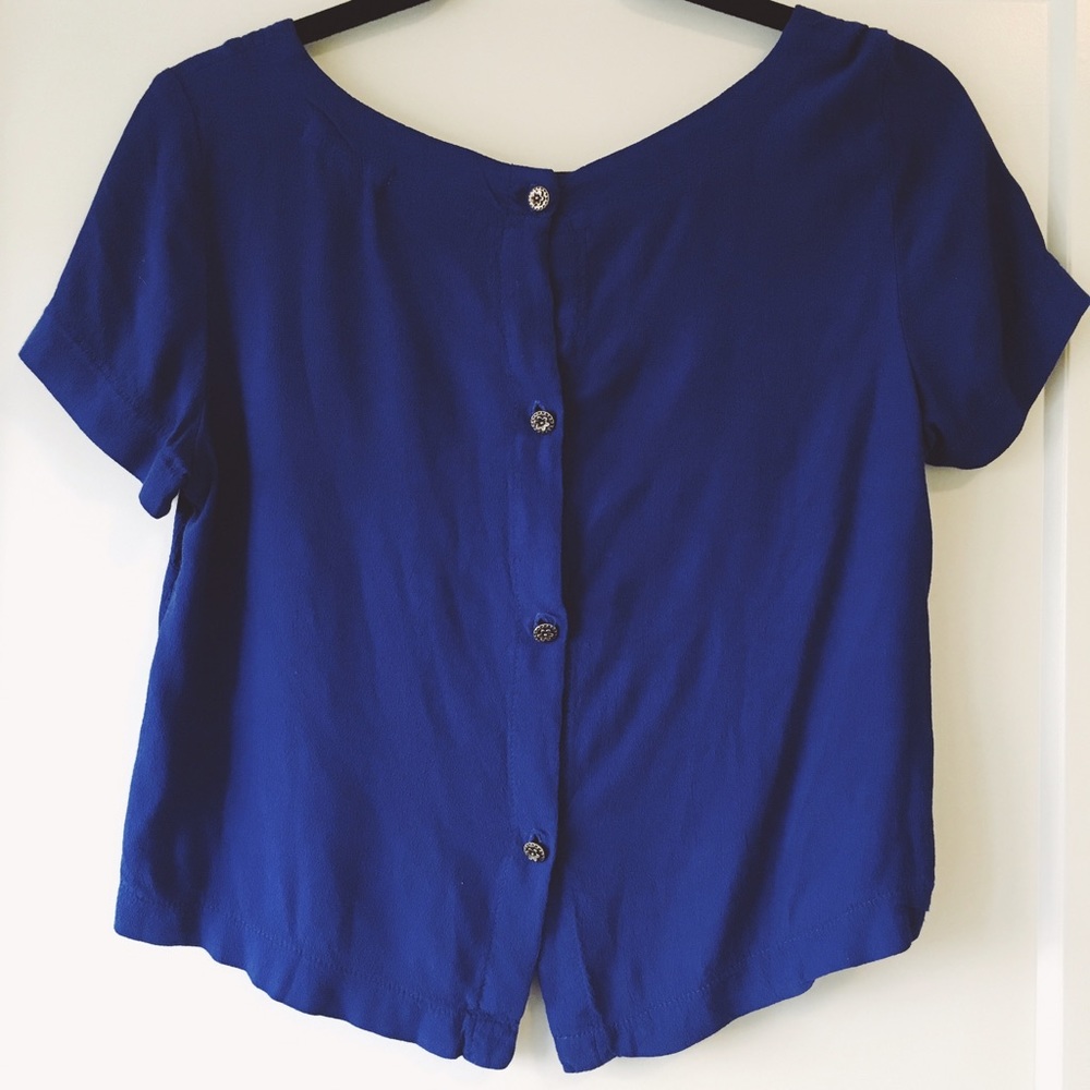 Nordstrom Blue Crop Top