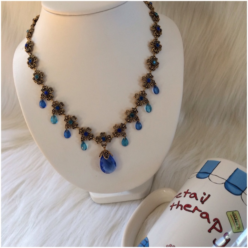 2003 Blue Briolette Drop Necklace