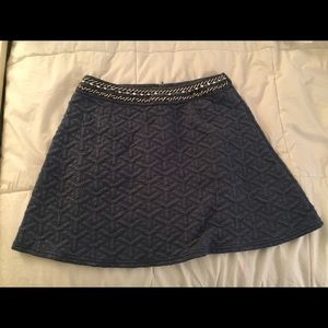 Blue quilted skirt