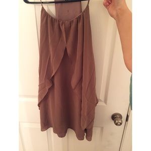 Brown Flowy Semi Formal Dress