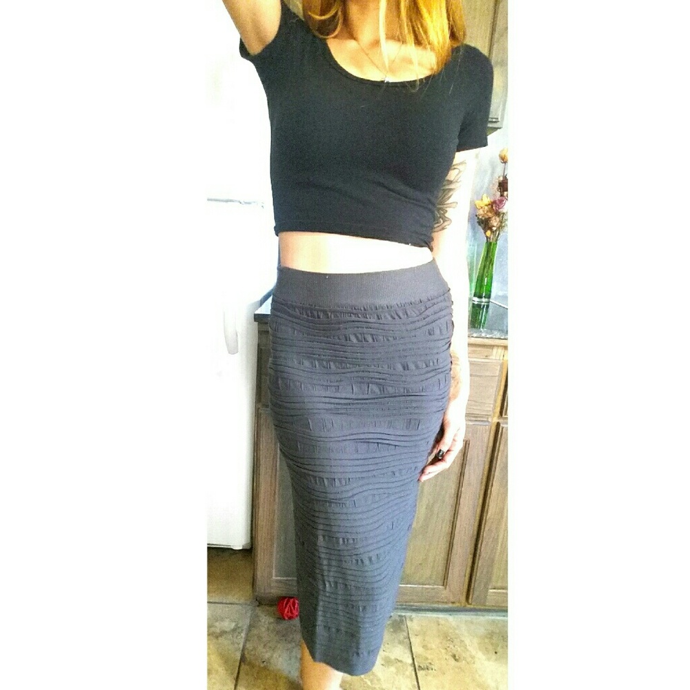 Grey Midi Skirt,  NWOT