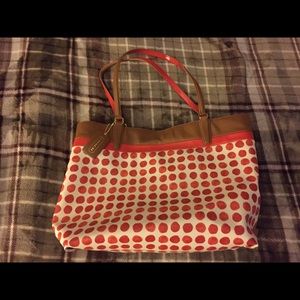 COACH red polka dot purse