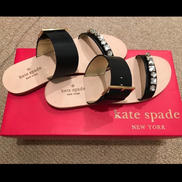 kate spade Shoes - Kate Spade New York Astra Leather Jeweled Sandals