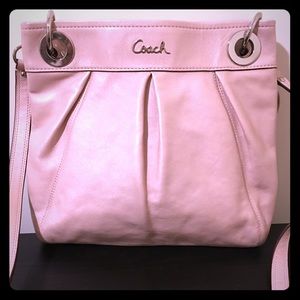Light Pink "pearl" finish Coach crossbody bag