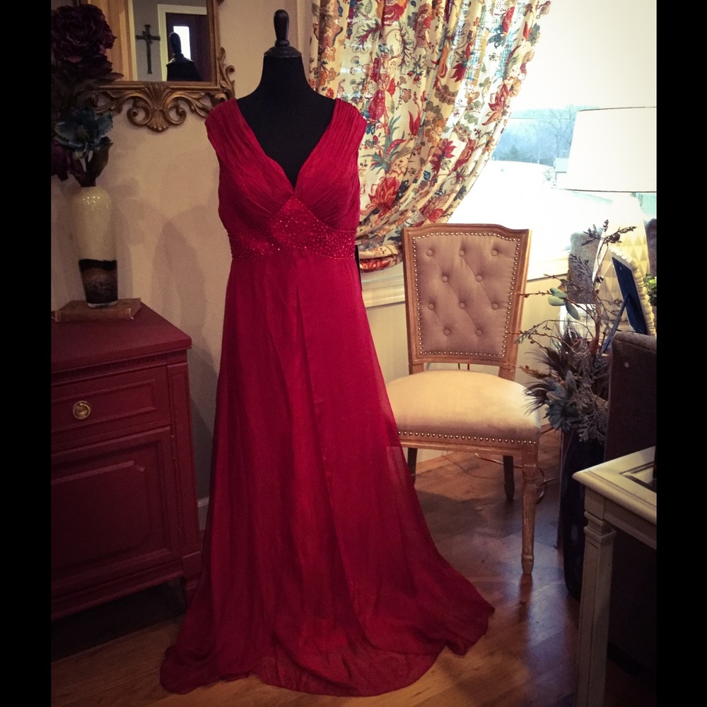 Beaded Bust Line Gown