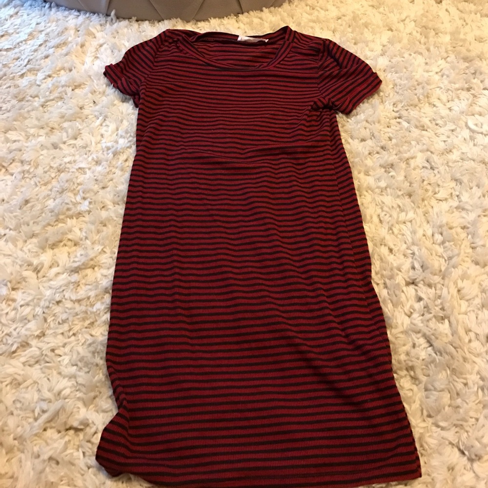 Honey Punch Red/Black T-Shirt Dress