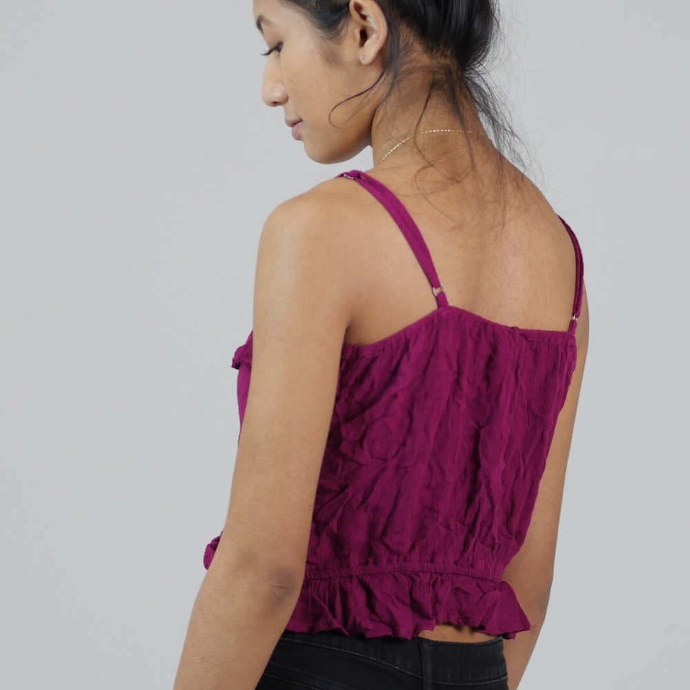 Plum purple adjustable strap crop top
