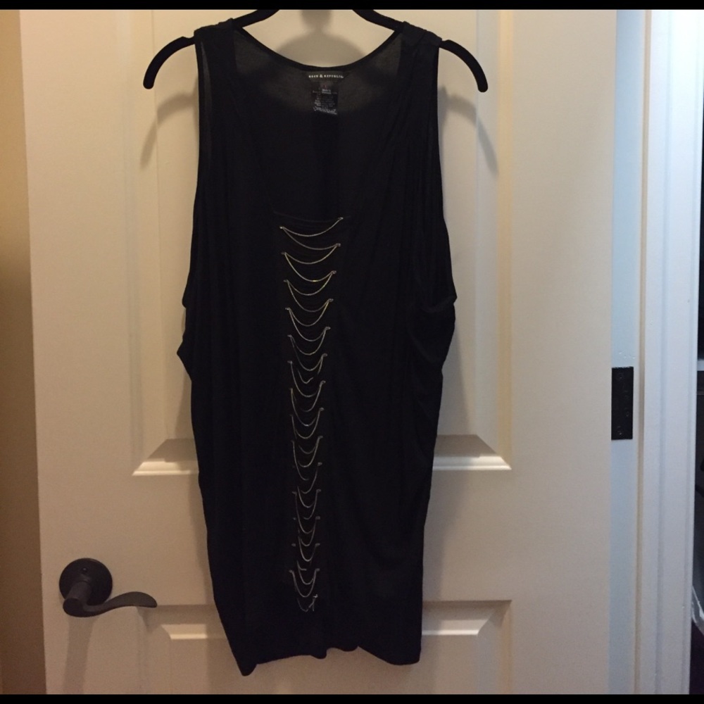 Rock & Republic Black Chain Tank