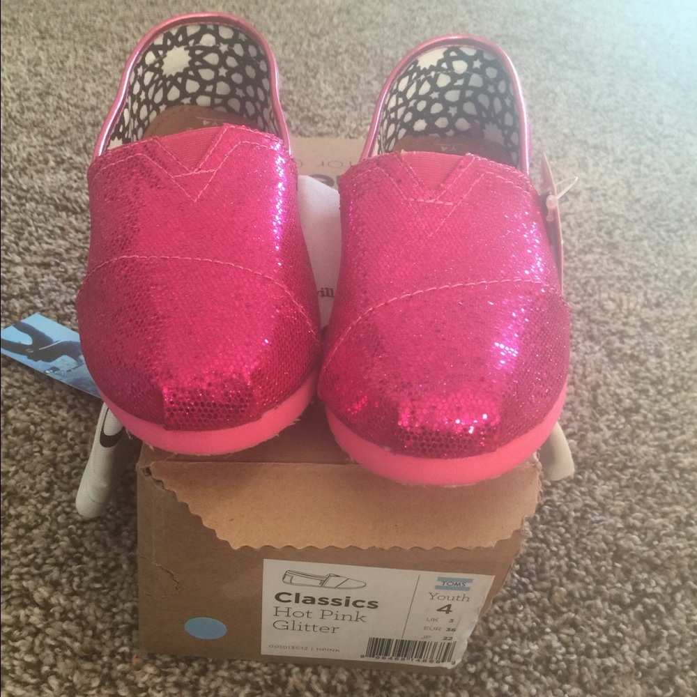 Brand new pink glitter toms