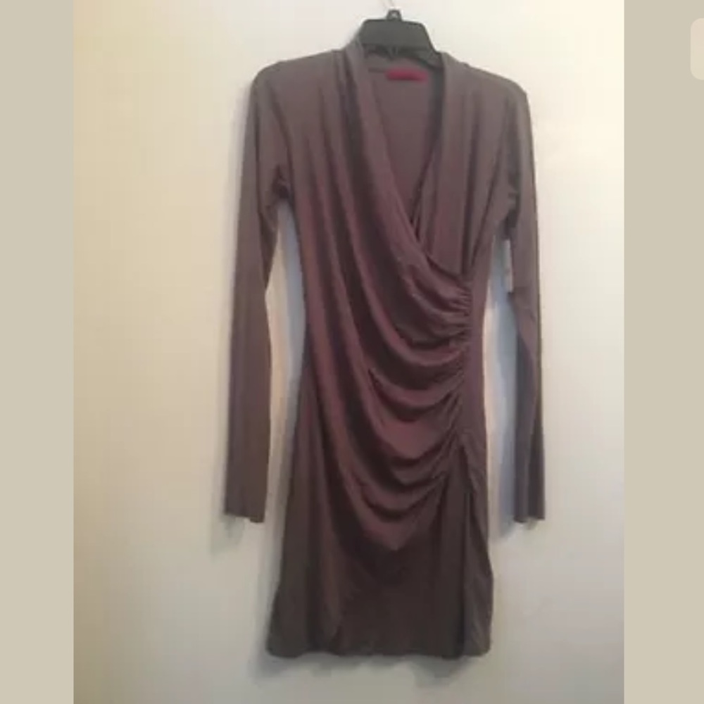NWT VELVET By GRAHAM & SPENCER Solid Brown Dress M - Picture 1 of 3