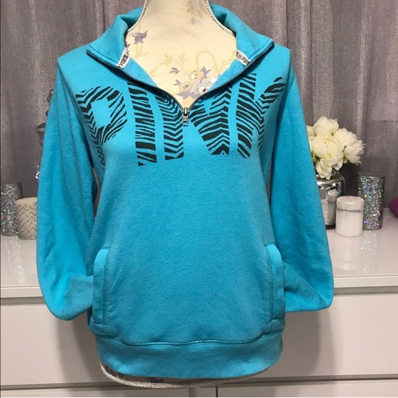 ❌SOLD❌Pink Victoria's Secret Half Zip - Picture 2 of 4