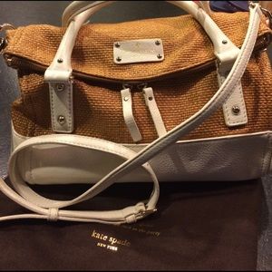 Straw and off white leather Kate Spade Bag