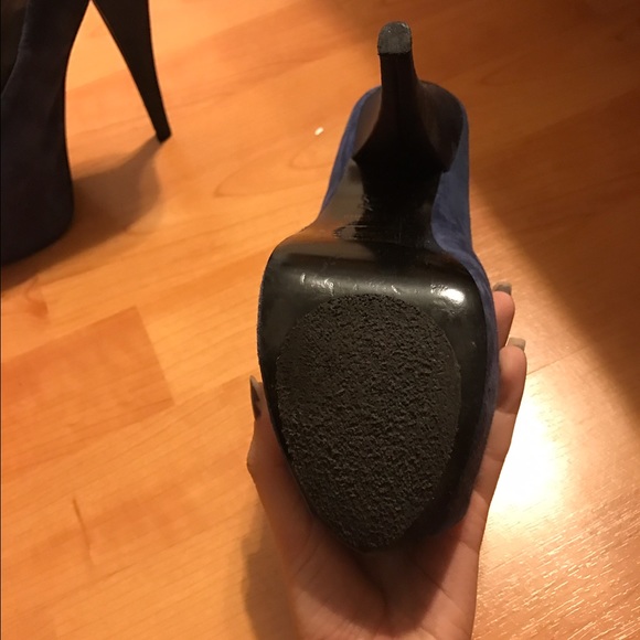 Blue Peep Toe Platform Heels from Bakers - Picture 3 of 3