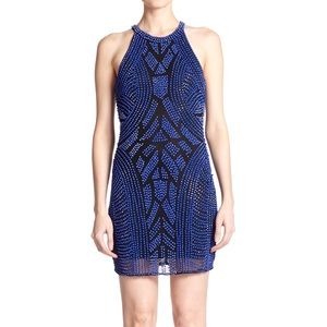 Parker Audrey Embellished Dress Blue Medium