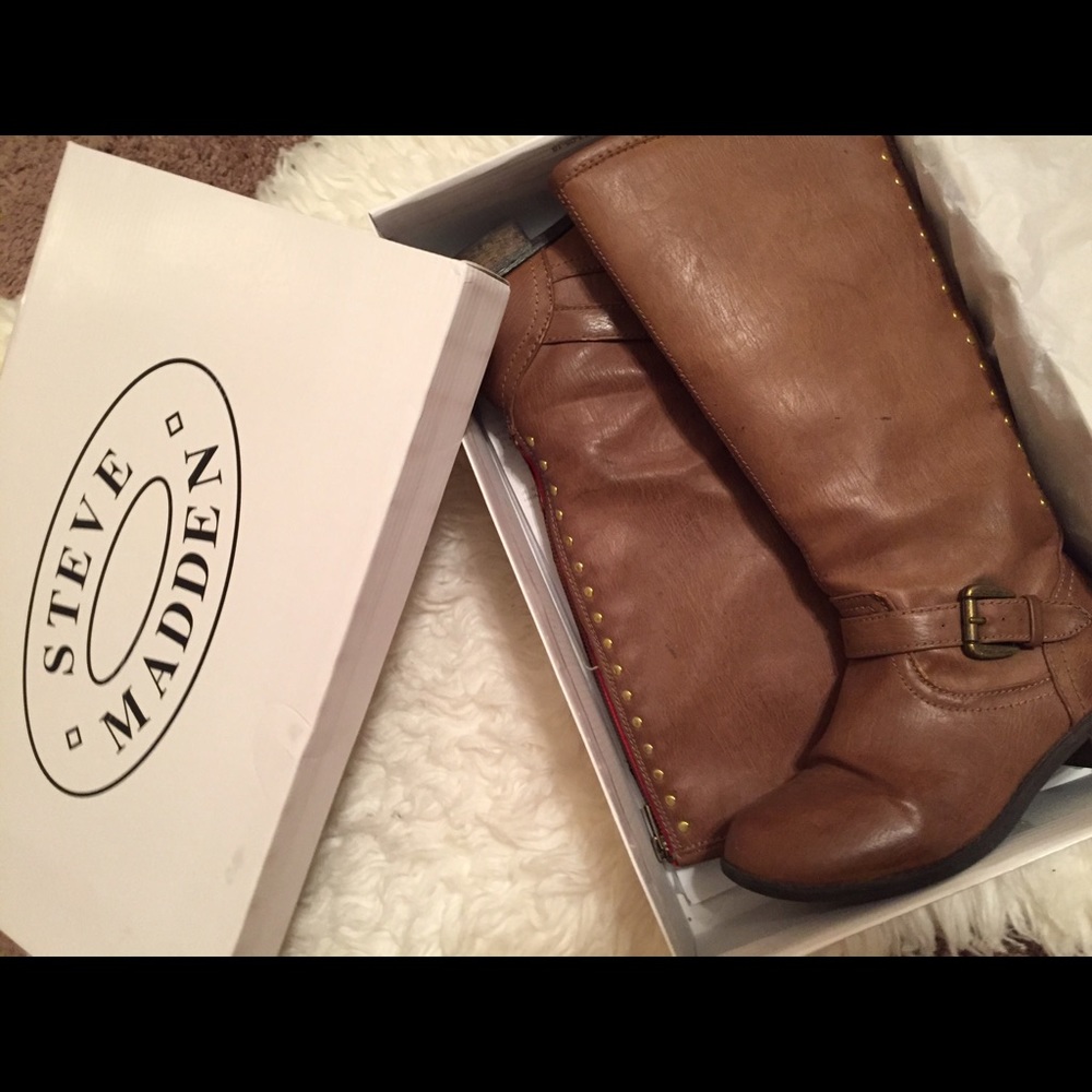 STEVE MADDEN GIRL'S COGNAC BOOTS