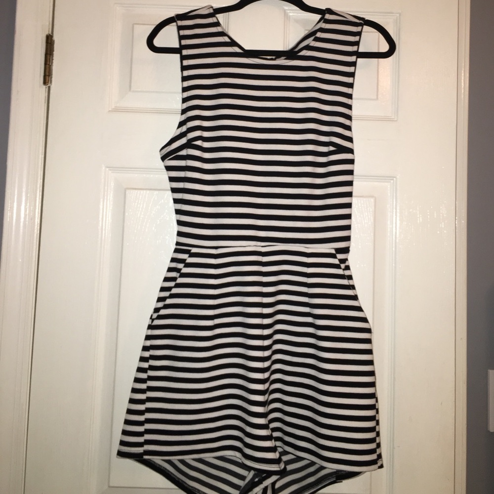 Gypsy Warrior black and white stripped romper