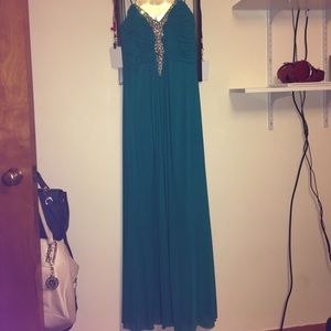 Teal Sparkle Prom Dress