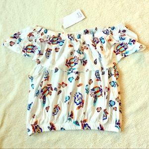 Zara off the shoulder top!