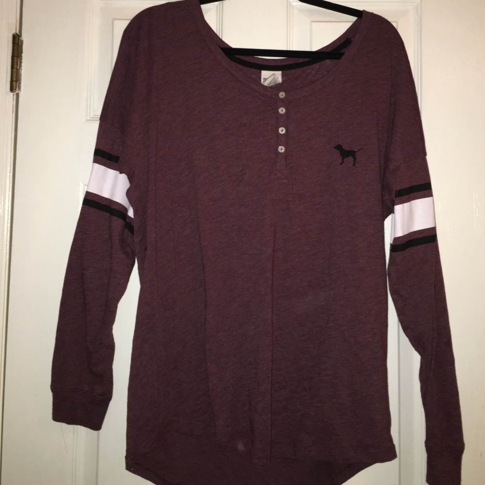 maroon long sleeve shirt VS
