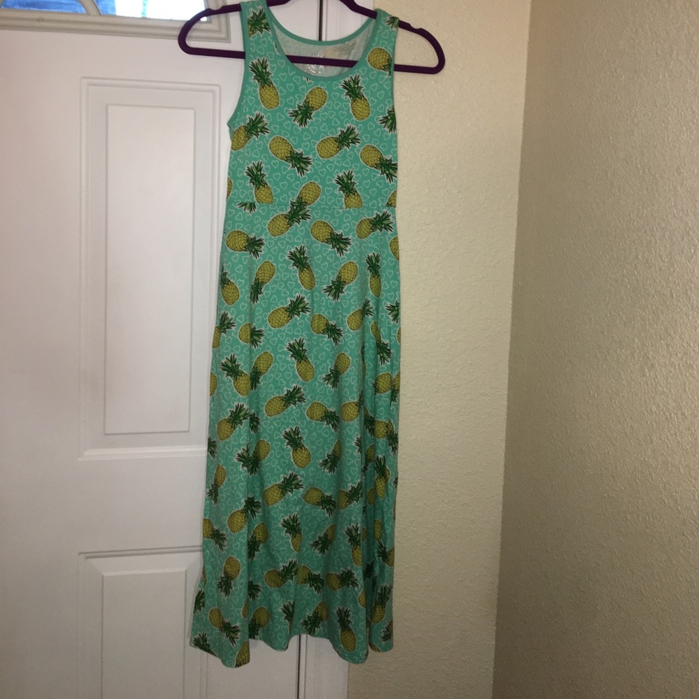 Turquoise Girls Pineapple Dress