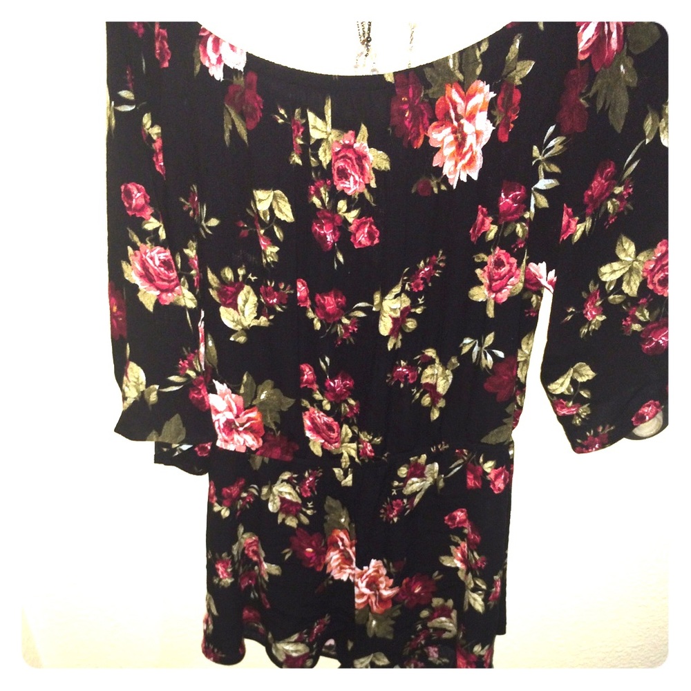 Floral off shoulder romper