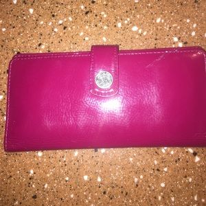 Magenta Patent Leather Hobo Wallet