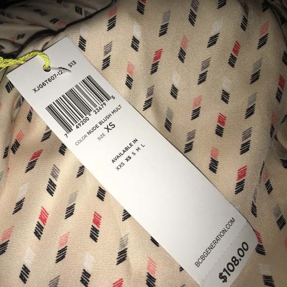 🌸🌷NWT! BCBG One Shoulder Nude Multi Dress - Picture 4 of 4