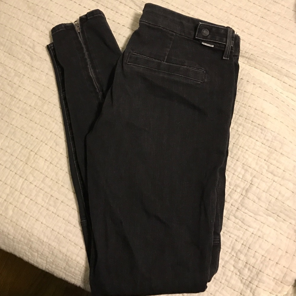 Mother black moto skinny jeans size 30