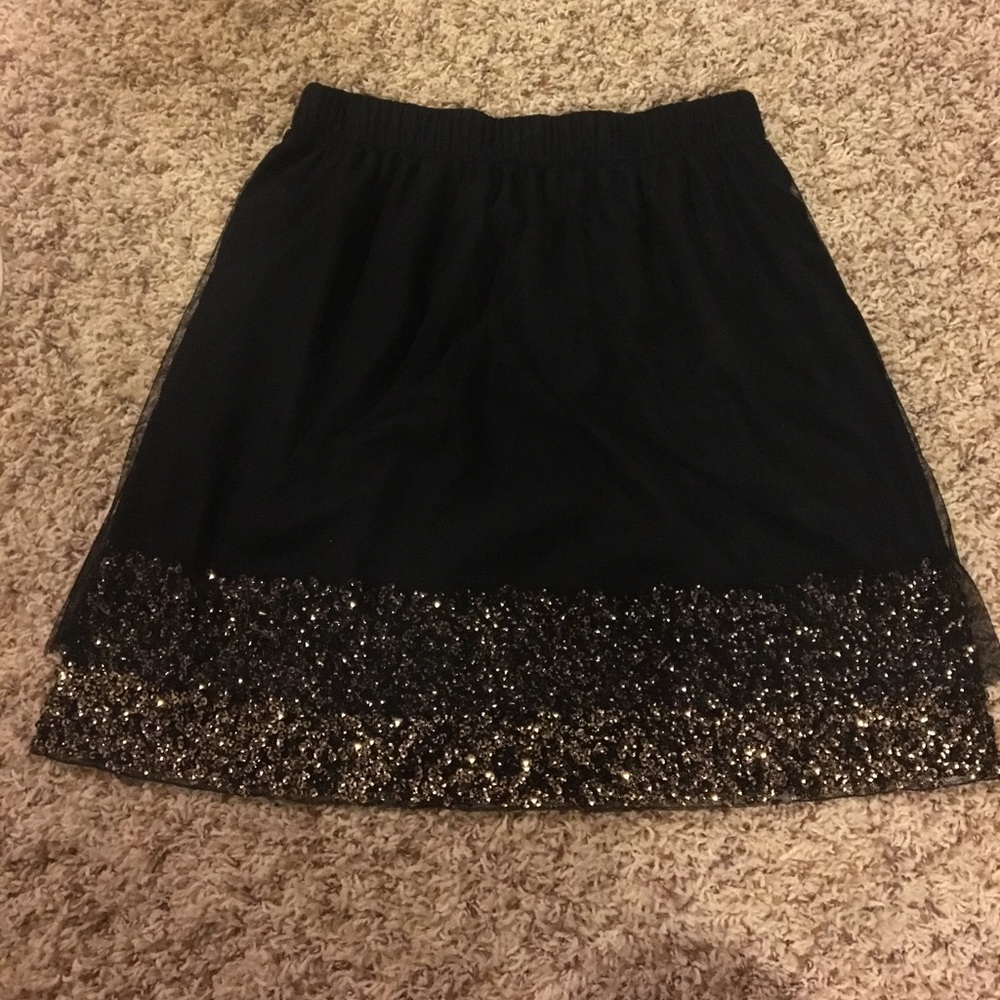 Black skirt with gold sequin bottom