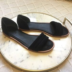J.Crew Hayes Suede Sandal - Black