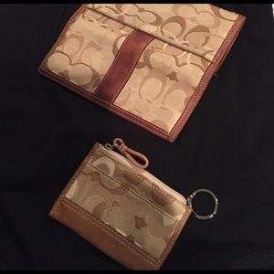 coach wallet and change purse with key ring