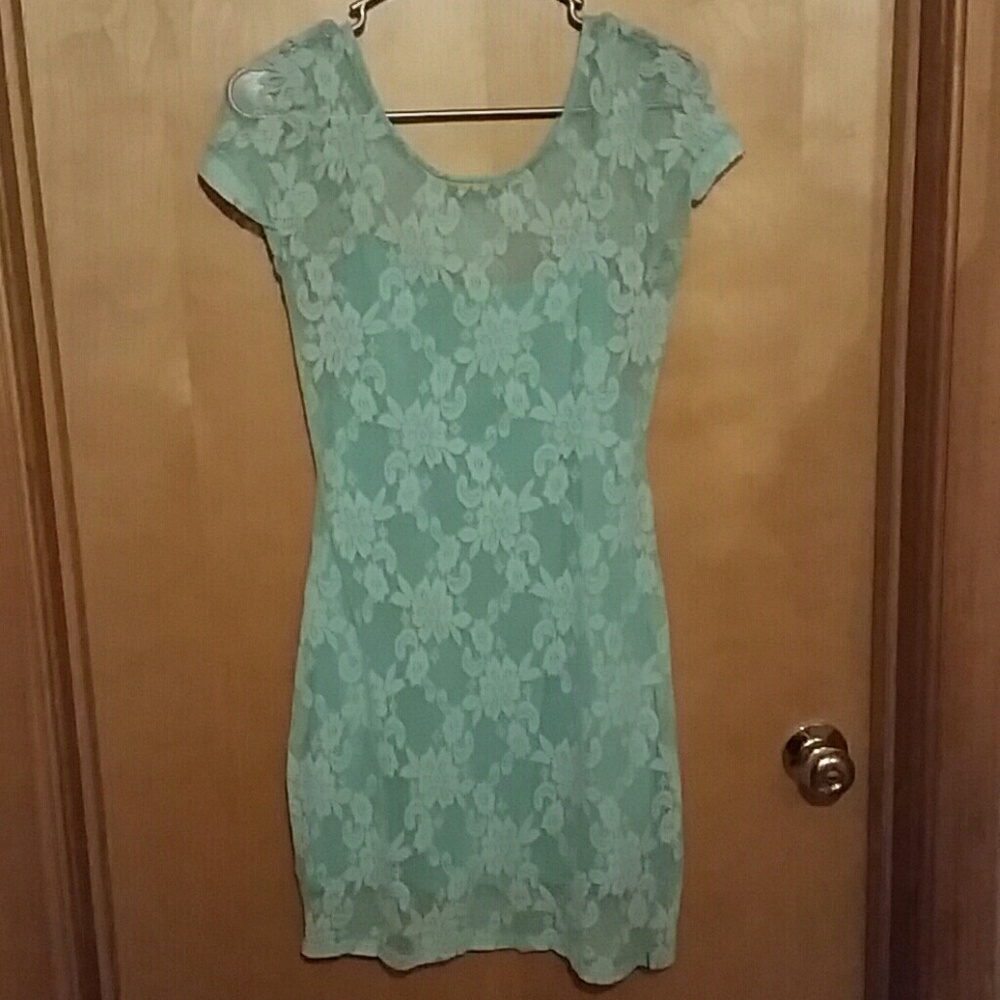 Hollister Mint Green lace  bodycon dress
