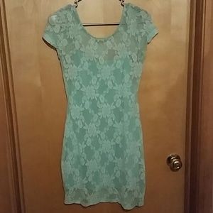 Hollister Mint Green lace  bodycon dress