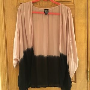 Bobeau Dip Dyed Shear Shrug