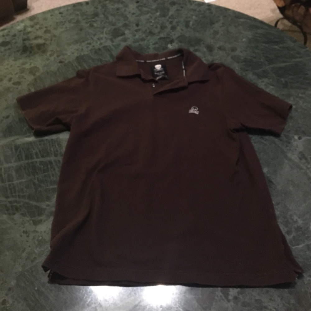 Marc Ecko, brown polo, small, 100% cotton