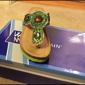 White mountain slip on wedges