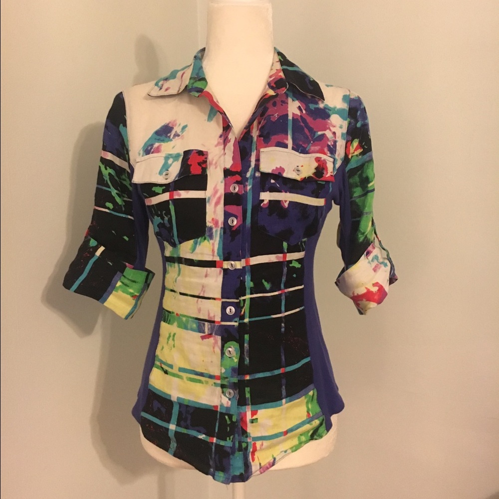 Tracy M Linen Multi Color Shirts