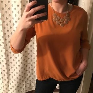 Orange three-quarter length Forever 21 top