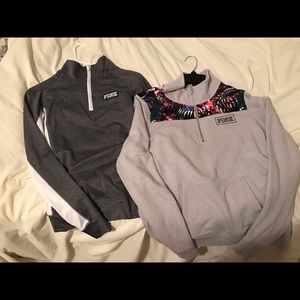 Lot of 2 Victoria's Secret Pink half zip